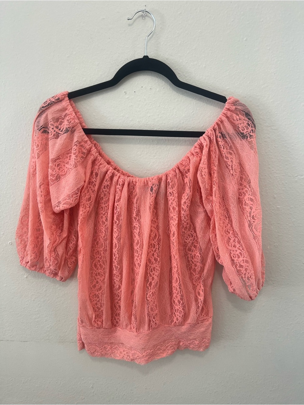 Rue21 Coral Lace Off-Shoulder Blouse